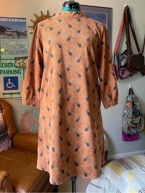 SM Wardrobe lightweight corduroy cactus shift dress size L large